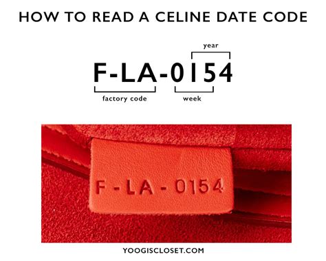 celine factory code|Celine bag date codes.